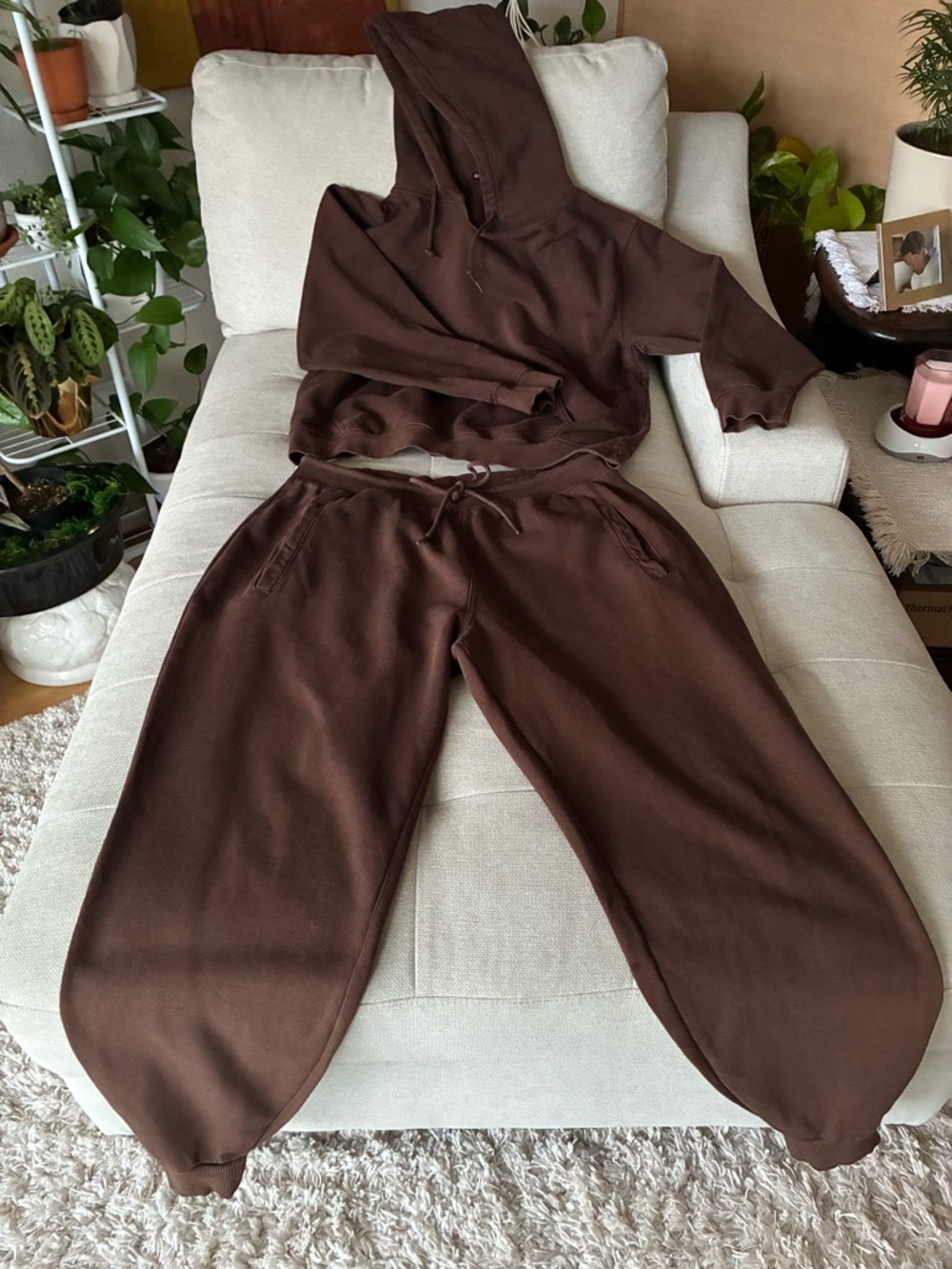 Fashion Nova Women's Chocolate Brown Hoodie & Jogger Set